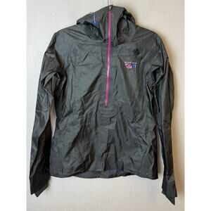 Mountain Hardwear Rain Jacket Womens Small Gray Waterproof Shell Pullover Hooded